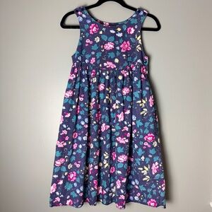 Vintage Laura Ashley Girl’s Cottagecore Floral Jumper Dress Pockets 100% Cotton